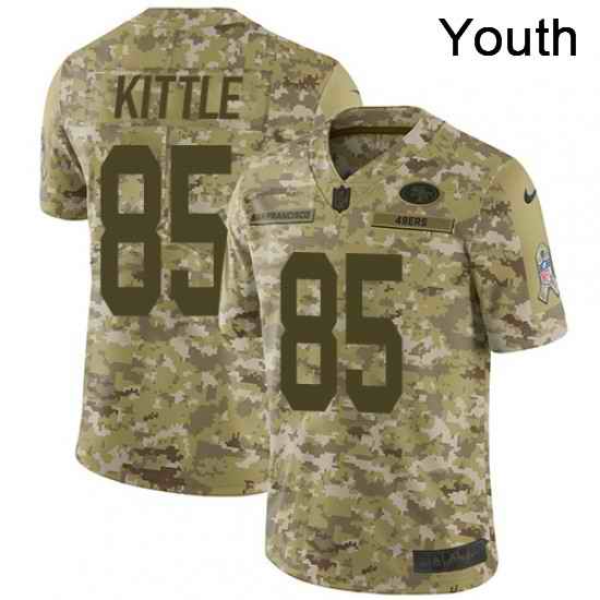 Youth Nike San Francisco 49ers 85 George Kittle Limited Camo 2018 Salute to Service NFL Jersey